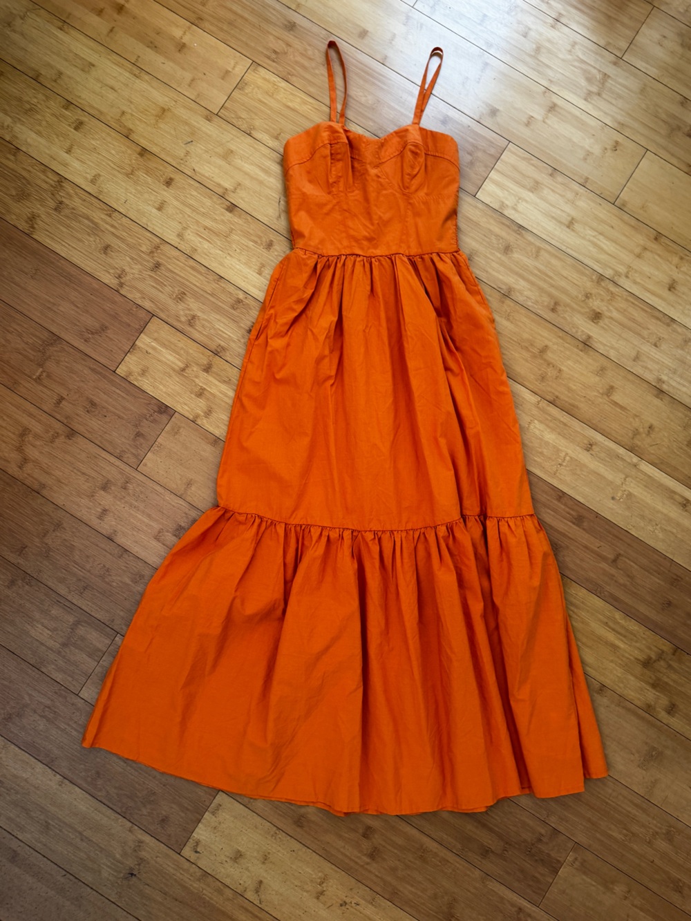 YFB  orange maxi summer dress with 2 pockets